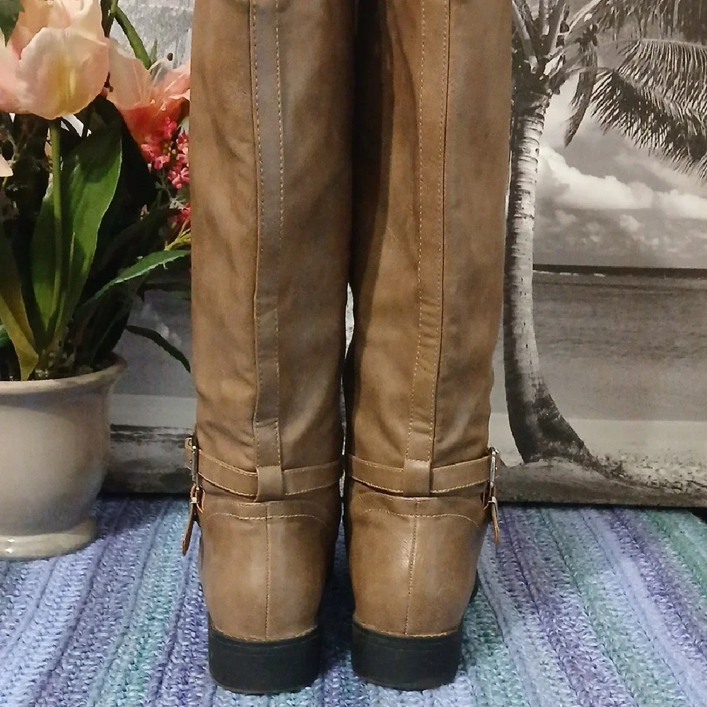 Chic Tan Over the Knee Boots